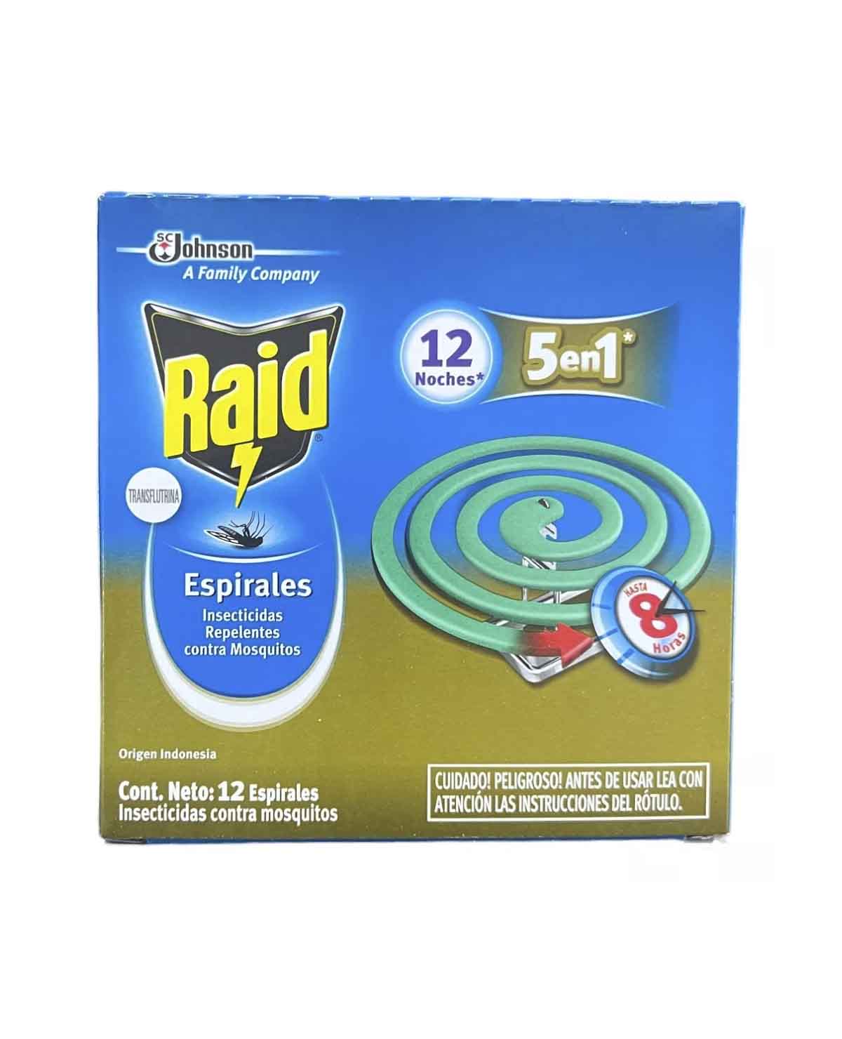 Espirales Raid 5 en 1 Caja 12 Un